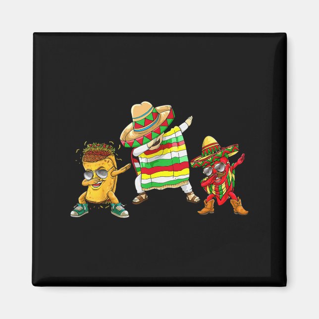 Mexican Boy Dabbing Poncho Cinco De Mayo Funny 6 7 Magnet (Front)