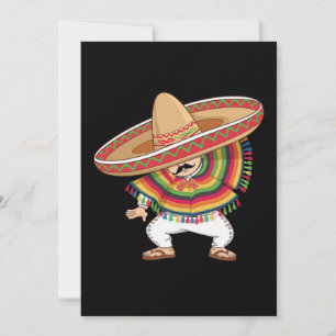 Mexican Boy Dabbing Poncho Cinco de Mayo Invitation