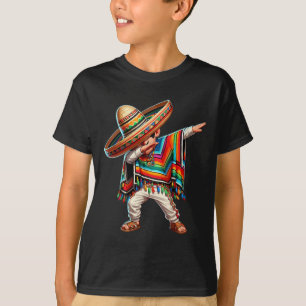 Mexican Boy Dabbing Poncho Cinco De Mayo  T-Shirt