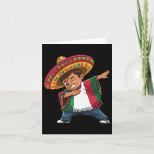 Mexican Boy Dabbing Poncho Fiesta Cinco De Mayo  Card