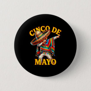 Mexican boys dabbing poncho cinco de mayo 6 cm round badge