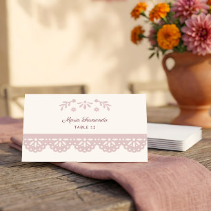 Mexican Bridal Shower Dusty Rose Viva la Novia Place Card