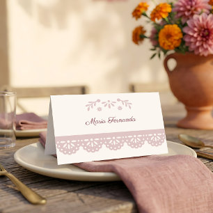 Mexican Bridal Shower Dusty Rose Viva la Novia Place Card