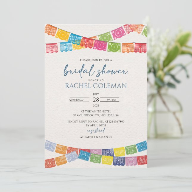 Mexican Bridal Shower Invitation (Standing Front)