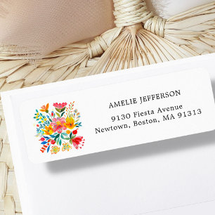 Mexican Bright Floral Fiesta Address