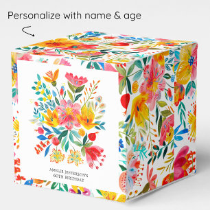 Mexican Bright Floral Fiesta Birthday Favour Box