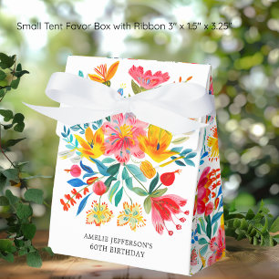 Mexican Bright Floral Fiesta Birthday Favour Box