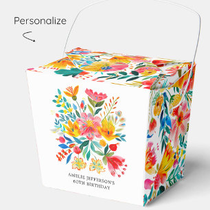 Mexican Bright Floral Fiesta Birthday Favour Box