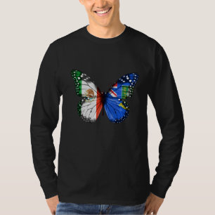 Mexican British Virgin Islanders Flag Butterfly T-Shirt
