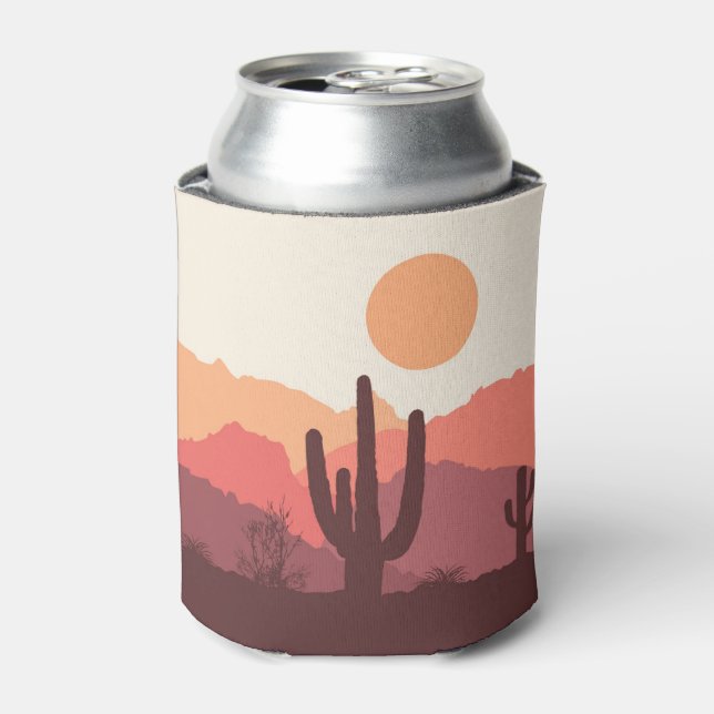Mexican burgundy and orange desert landscape can cooler (Can Front)