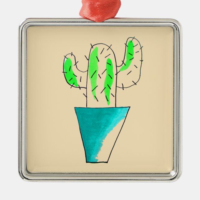 Mexican cactus cute saguaro art metal tree decoration (Front)