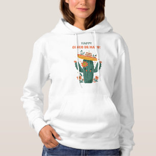 Mexican Cactus Illustration Happy Cinco de Mayo Hoodie
