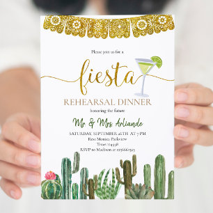 Mexican Cactus Rehearsal Dinner Fiesta Invitation