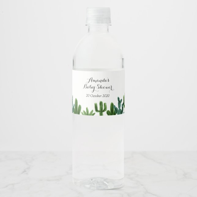 Mexican Cactus Water Bottle Labels (Front)