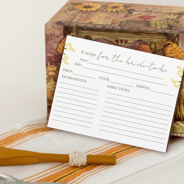 Mexican Calla Lily Bridal Shower Recipe Cards (Creator Uploaded)