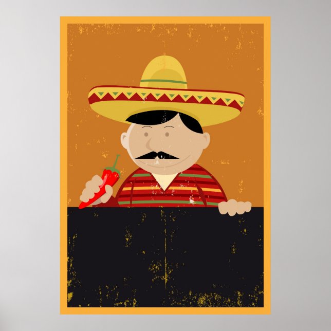 Mexican Chef Cook Menu Poster (Front)