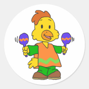 Mexican Chick cartoon Choose background colour Classic Round Sticker