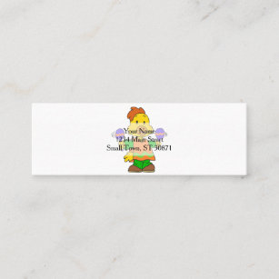 Mexican Chick cartoon   Choose background colour Mini Business Card