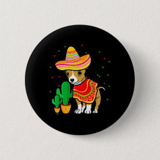 Mexican Chihuahua Dog Sombrero Cinco De Mayo Fiest 6 Cm Round Badge