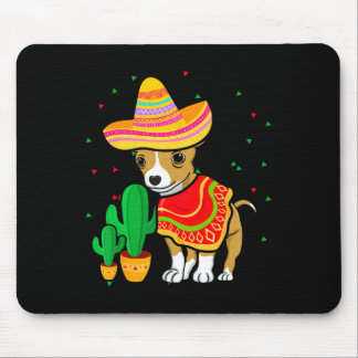 Mexican Chihuahua Dog Sombrero Cinco De Mayo Fiest Mouse Pad