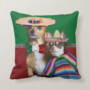 Mexican chihuahua dogs throw Pillow