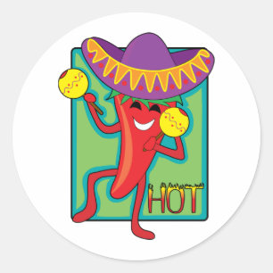 Mexican Chilli Classic Round Sticker