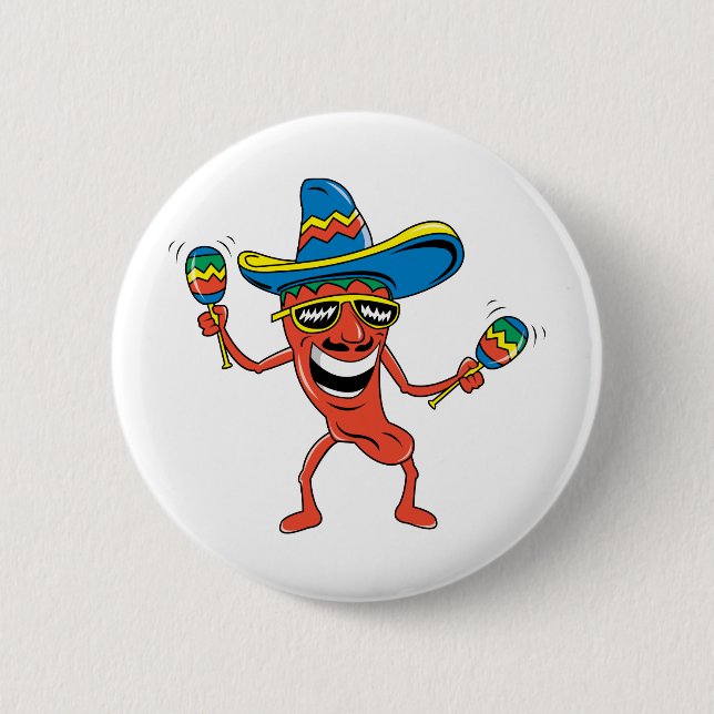 Mexican Chilli Pepper 6 Cm Round Badge (Front)