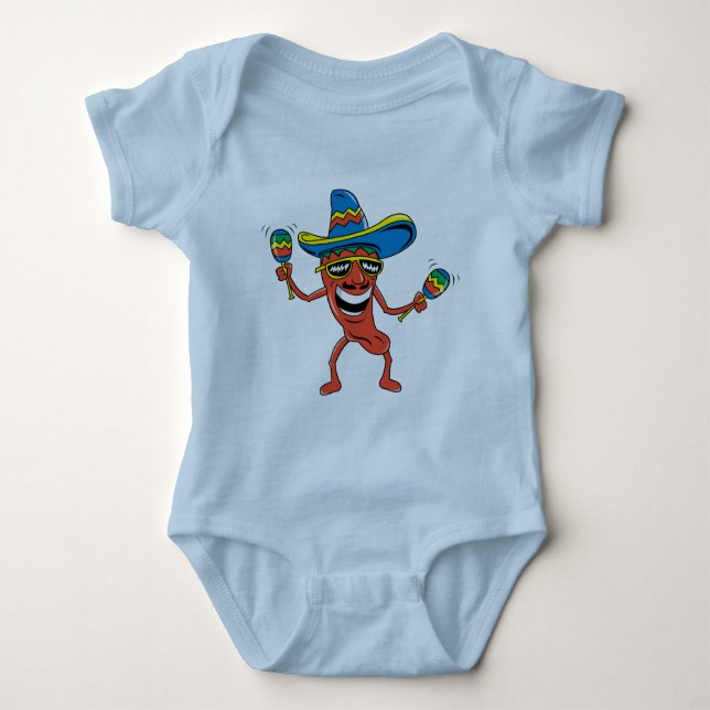 Mexican Chilli Pepper Baby Bodysuit (Front)