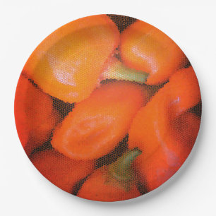 Mexican Chilli Peppers Orange Spicy Southwest Paper Plate