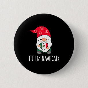 Mexican Christmas Gnome Feliz Navidad Mexico  6 Cm Round Badge