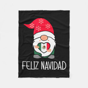 Mexican Christmas Gnome Feliz Navidad Mexico  Fleece Blanket