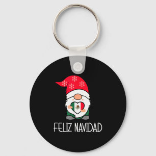 Mexican Christmas Gnome Feliz Navidad Mexico Key Ring