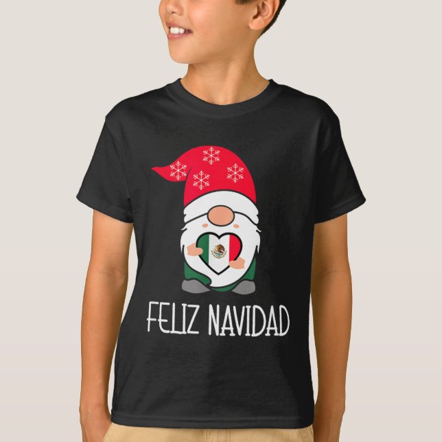Mexican Christmas Gnome Feliz Navidad Mexico  T-Shirt (Front)