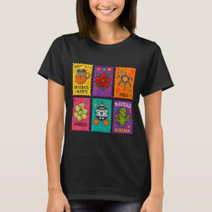 Mexican Christmas Stamps Chocolate Tamales Xmas T-Shirt