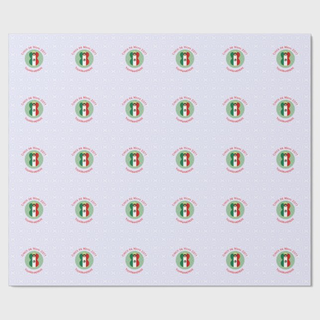 Mexican Cinco de Mayo Angel Personalised  Wrapping Paper (Flat)