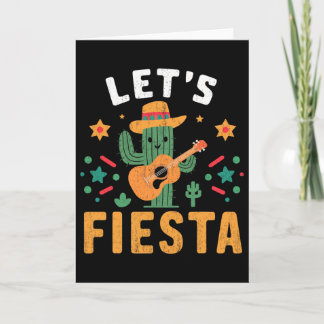 Mexican Cinco De Mayo Cactus Guitar For Men Women  Card