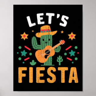Mexican Cinco De Mayo Cactus Guitar For Men Women  Poster