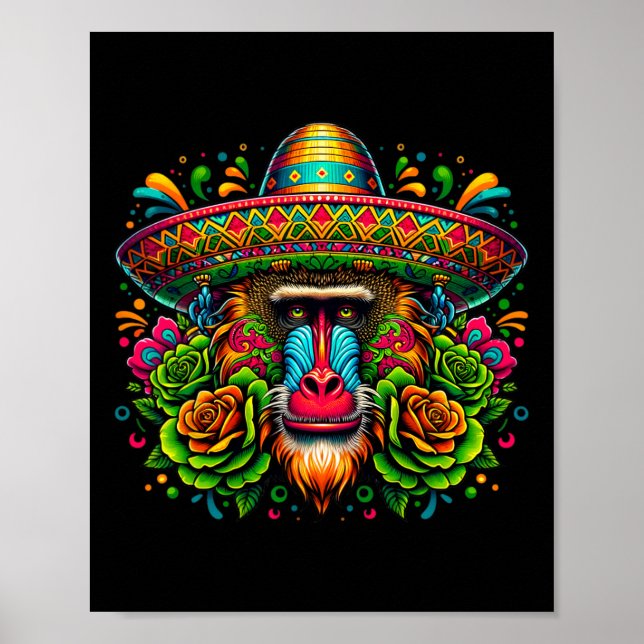 Mexican Cinco De Mayo Let's Fiesta Party Boon Monk Poster (Front)