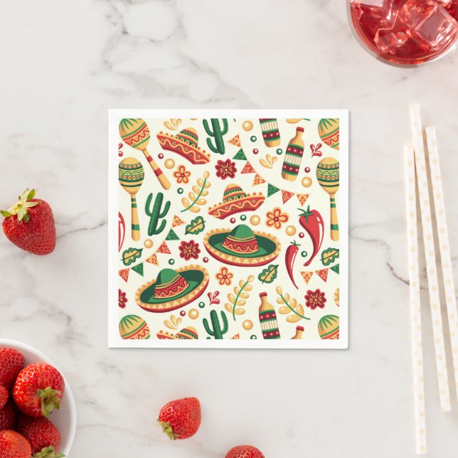 Mexican Cinco De Mayo Pattern  Napkin (Insitu)