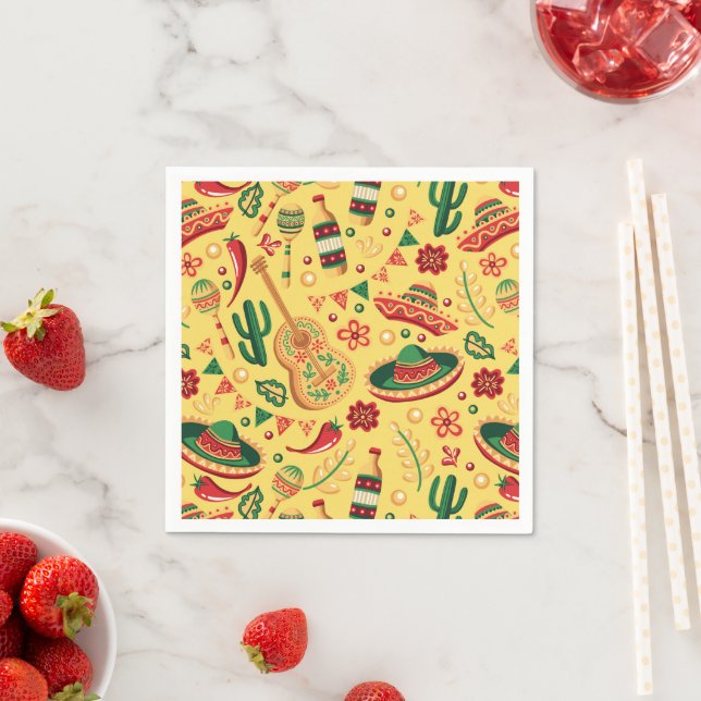 Mexican Cinco De Mayo Pattern  Napkin (Insitu)