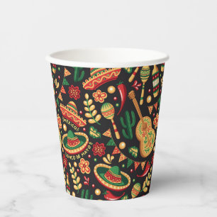 Mexican Cinco De Mayo Pattern Paper Cups
