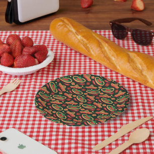 Mexican Cinco De Mayo Pattern  Paper Plate