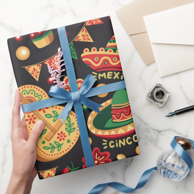 Mexican Cinco De Mayo Pattern  Wrapping Paper (Gifting)