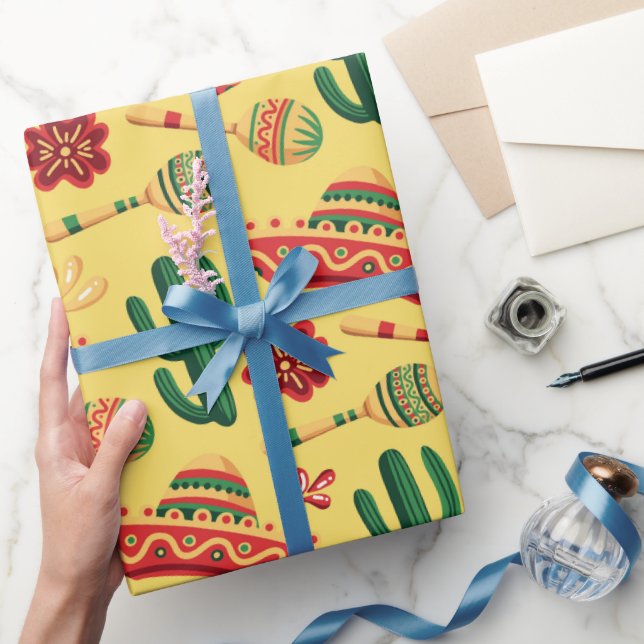 Mexican Cinco De Mayo Pattern  Wrapping Paper (Gifting)