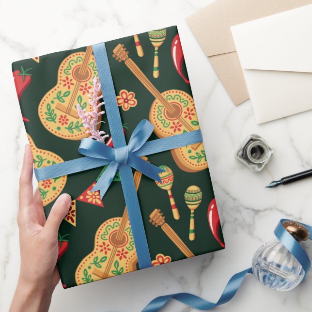Mexican Cinco De Mayo Pattern  Wrapping Paper (Gifting)