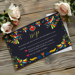 Mexican Colourful Cinco de Mayo Fiesta Wedding RSVP Card