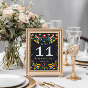 Mexican Colourful Cinco de Mayo Fiesta Wedding Table Number