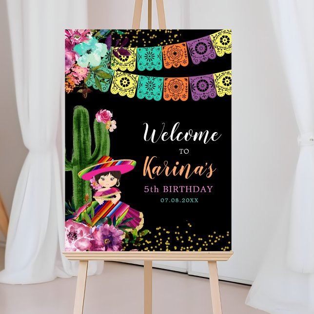 Mexican Colourful Fiesta Floral Birthday Welcome Poster (Creator Uploaded)