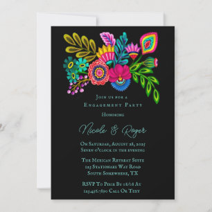 Mexican Colourful Flora Engagement Party Invitation