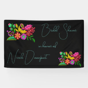 Mexican Colourful Flora Wedding Bridal Shower Banner